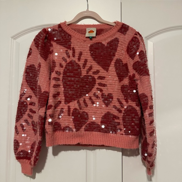 FARM Rio Pink and Red Heart Sweater - Picture 2 of 5
